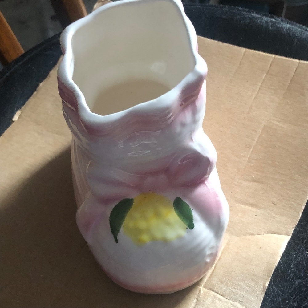 Vintage 60s/ 70s baby boot ceramic planter for newborn baby , vintage baby gift